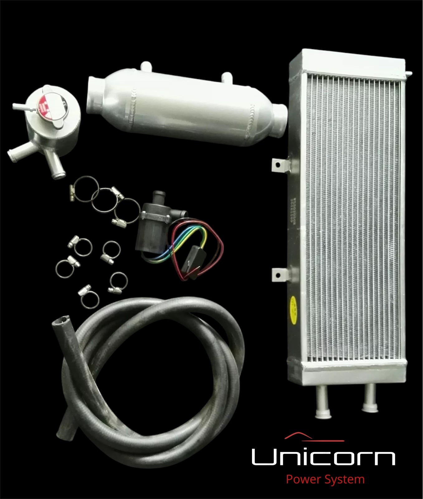Universal 4" x 8" Barrel Water-to-Air Intercooler Heat Exchanger Kit for Turbo/Supercharged Cars