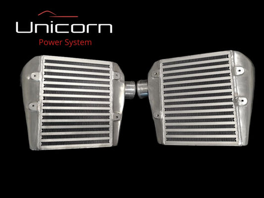 Twin Side Mount Intercoolers + Silicone Hose Kit for Nissan 300ZX Z32 Twin Turbo (1990–1996)