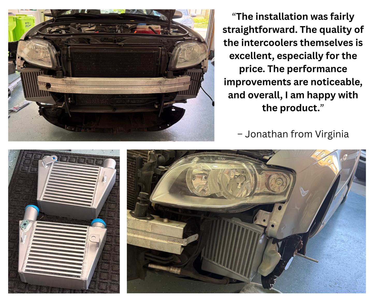 High Performance Twin Intercooler Kit for Audi A4 B7 2.0T FSI