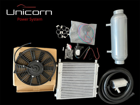 4" x 12" Barrel Intercooler Kit Water/Liquid-To-Air Turbo Charger Air Cooler Kit