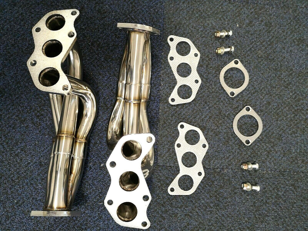 Twin Exhaust Headers for Subaru Legacy Outback Tribeca flat-6 DOHC H6 ...